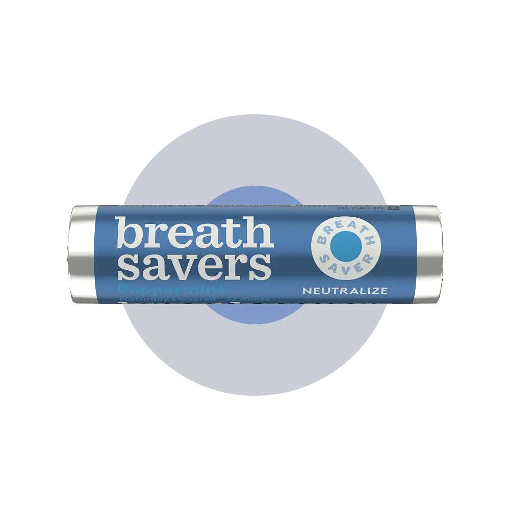 roll of breath savers peppermint sugar free mints