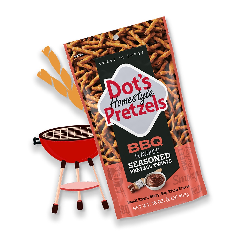 bag of dots homestyle pretzels bbq seasoned pretzel twists