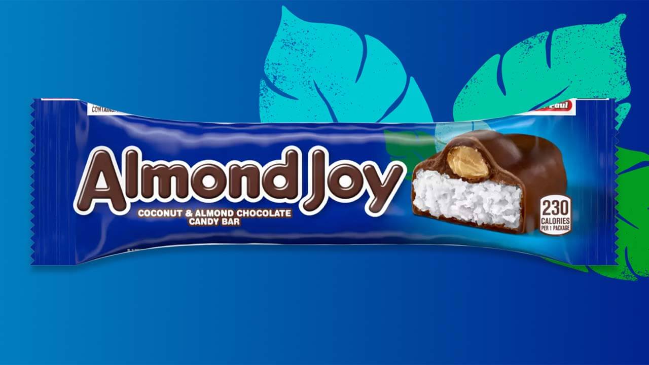 almond joy coconut and almond chocolate candy bar