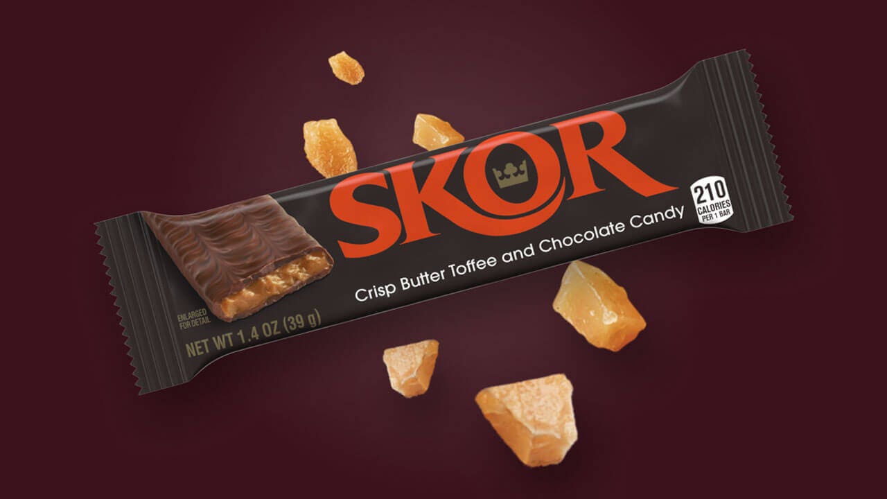 skor crisp butter toffee and chocolate candy bar