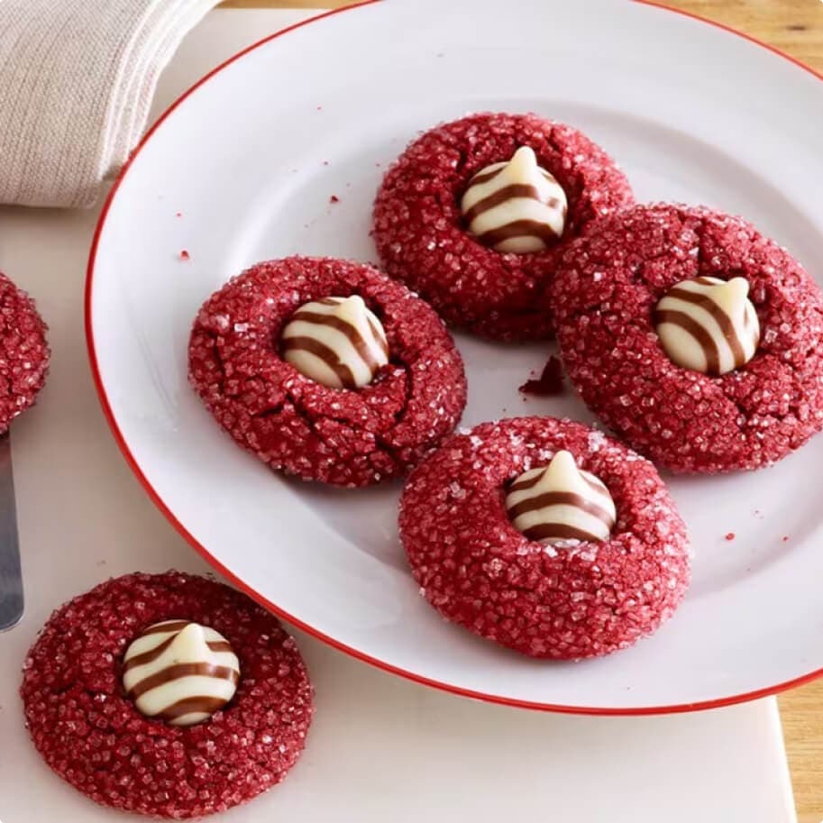 plate of red velvet blossoms